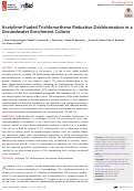 Cover page: Acetylene-Fueled Trichloroethene Reductive Dechlorination in a Groundwater Enrichment Culture