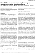 Cover page: PharmGKB summary: Very important pharmacogene information for human leukocyte antigen B