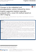 Cover page: Changes in the midpalatal and pterygopalatine sutures induced by micro-implant-supported skeletal expander, analyzed with a novel 3D method based on CBCT imaging