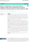 Cover page: Robust classification of wound healing stages in both mice and humans for acute and burn wounds based on transcriptomic data.