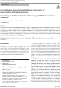 Cover page: Uncomplicated pharyngitis due to family transmission of hypervirulent Klebsiella pneumoniae