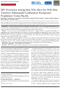 Cover page: HIV Prevention Among Men Who Have Sex With Men: Tenofovir Alafenamide Combination Preexposure Prophylaxis Versus Placebo.