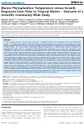 Cover page: Marine Phytoplankton Temperature versus Growth Responses from Polar to Tropical Waters – Outcome of a Scientific Community-Wide Study