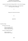 Cover page: Assessment and intervention for bilingual children: A focus on the first language