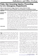 Cover page: Pubic Hair Grooming Injuries Presenting to U.S. Emergency Departments