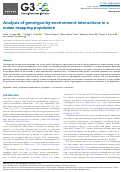 Cover page: Analysis of genotype-by-environment interactions in a maize mapping population