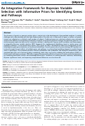 Cover page: An Integrative Framework for Bayesian Variable Selection with Informative Priors for Identifying Genes and Pathways