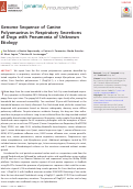 Cover page: Genome Sequence of Canine Polyomavirus in Respiratory Secretions of Dogs with Pneumonia of Unknown Etiology