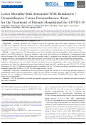 Cover page: Lower mortality risk associated with remdesivir + dexamethasone versus dexamethasone alone for the treatment of patients hospitalized for COVID-19.