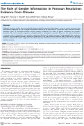 Cover page: The Role of Gender Information in Pronoun Resolution: Evidence from Chinese