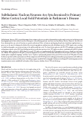 Cover page: Subthalamic Nucleus Neurons Are Synchronized to Primary Motor Cortex Local Field Potentials in Parkinson's Disease