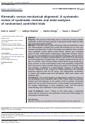 Cover page: Kinematic versus mechanical alignment: A systematic review of systematic reviews and meta-analyses of randomised controlled trials.