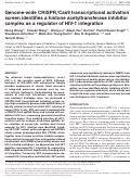 Cover page: Genome-wide CRISPR/Cas9 transcriptional activation screen identifies a histone acetyltransferase inhibitor complex as a regulator of HIV-1 integration