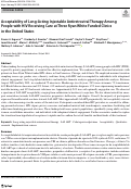 Cover page: Acceptability of Long-Acting Injectable Antiretroviral Therapy Among People with HIV Receiving Care at Three Ryan White Funded Clinics in the United States.