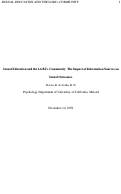 Cover page: Sexual Education and the LGBT+ Community: The Impact of Information Sources on Sexual Outcomes