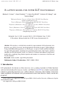 Cover page: A lattice model for super LLT polynomials