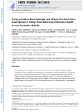 Cover page: Parity, lactation, bone strength, and 16-year fracture risk in adult women: Findings from the Study of Women's Health Across the Nation (SWAN)