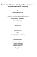 Cover page: The impacts of sleep and sleep deprivation on human brain and behavioral incentive processing