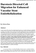 Cover page: Durotaxis Directed Cell Migration for Enhanced Vascular Stent Endothelialization