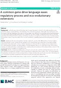 Cover page: A common gene drive language eases regulatory process and eco-evolutionary extensions.