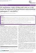 Cover page: An exploratory study of dog park visits as a risk factor for exposure to drug-resistant extra-intestinal pathogenic E. coli (ExPEC)