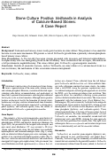 Cover page: Stone Culture Positive Veillonella in Analysis of Calcium-Based Stones: A Case Report