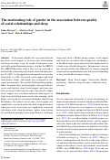 Cover page: The moderating role of gender in the association between quality of social relationships and sleep.