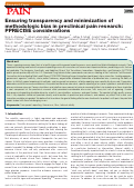 Cover page: Ensuring transparency and minimization of methodologic bias in preclinical pain research