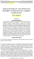 Cover page: Implications of the Effective Number of Parties for Cabinet Formation