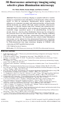 Cover page: 3D fluorescence anisotropy imaging using selective plane illumination microscopy