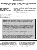 Cover page: The Effect of Point-of-Care Testing at Triage: An Observational Study in a Teaching Hospital in Saudi Arabia