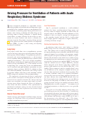 Cover page: Driving Pressure for Ventilation of Patients with Acute Respiratory Distress Syndrome.