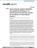 Cover page: Gene network analysis identifies dysregulated pathways in an autism spectrum disorder caused by mutations in Transcription Factor 4.