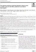 Cover page: How patients experience endocrine therapy for breast cancer: an online survey of side effects, adherence, and medical team support.