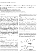 Cover page: Fluorescence Studies of the Interactions of Ubiquinol‐10 with Liposomes