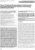 Cover page: Xenon Treatment Protects Against Cold Ischemia Associated Delayed Graft Function and Prolongs Graft Survival in Rats