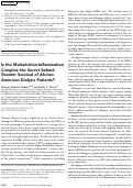 Cover page: Is the Malnutrition-Inflammation Complex the Secret behind Greater Survival of African-American Dialysis Patients?