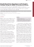 Cover page: Hospital-Based Donor Recruitment and Predonation Serologic Testing for COVID-19 Convalescent Plasma