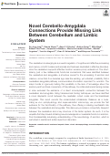 Cover page: Novel Cerebello-Amygdala Connections Provide Missing Link Between Cerebellum and Limbic System