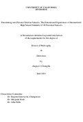 Cover page: Parachuting into Private Christian Schools: The Educational Experiences of International High School Students at US Parochial Schools