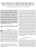 Cover page: Quench Detection for High-Temperature Superconductor Conductors Using Acoustic Thermometry