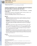 Cover page: Cognitive impairment in non-1 demented oldest-old: Prevalence and relationship to cardiovascular risk factors