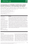 Cover page: Overexpression of a Prefoldin β subunit gene reduces biomass recalcitrance in the bioenergy crop Populus