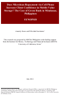 Cover page of Does Microloan Repayment via Cell Phone Increase Client Confidence in Mobile Value Storage? The Case of Green Bank in Mindanao, Philippines (Synopsis of Research Results)