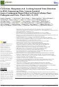 Cover page: Correction: Haegeman et al. Looking beyond Virus Detection in RNA Sequencing Data: Lessons Learned from a Community-Based Effort to Detect Cellular Plant Pathogens and Pests. Plants 2023, 12, 2139.