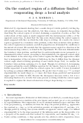 Cover page: On the contact region of a diffusion-limited evaporating drop: a local analysis