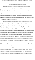 Cover page: Supporting the Health of College Solo Singers:  The Relationship of Positive Emotions and Stress to Changes in Salivary IgA and Cortisol during Singing