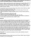 Cover page: A multinational qualitative investigation of the perspectives and drivers of exercise and dietary behaviors in people living with HIV.