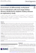 Cover page: Assessment of differentially methylated loci in individuals with end-stage kidney disease attributed to diabetic kidney disease: an exploratory study