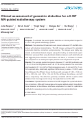 Cover page: Clinical assessment of geometric distortion for a 0.35T MR‐guided radiotherapy system